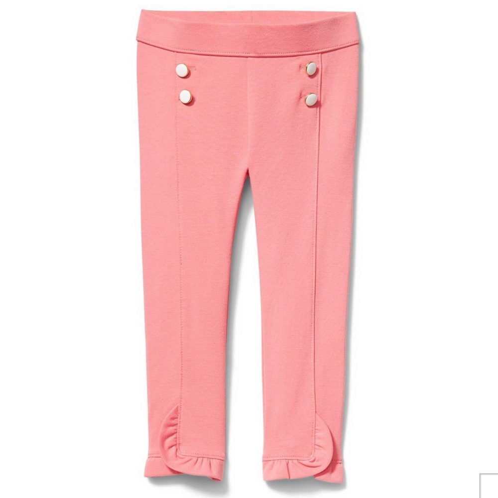 Janie and Jack Geranium Pink Button Front Ponte Pant, 3-6M - NWT -